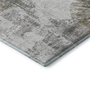 HomeRoots 10' X 14' Abstract Washable Area Rug in Taupe, Ivory & Gray – Durable, UV-Protected & Stylish Decor Solution 664708