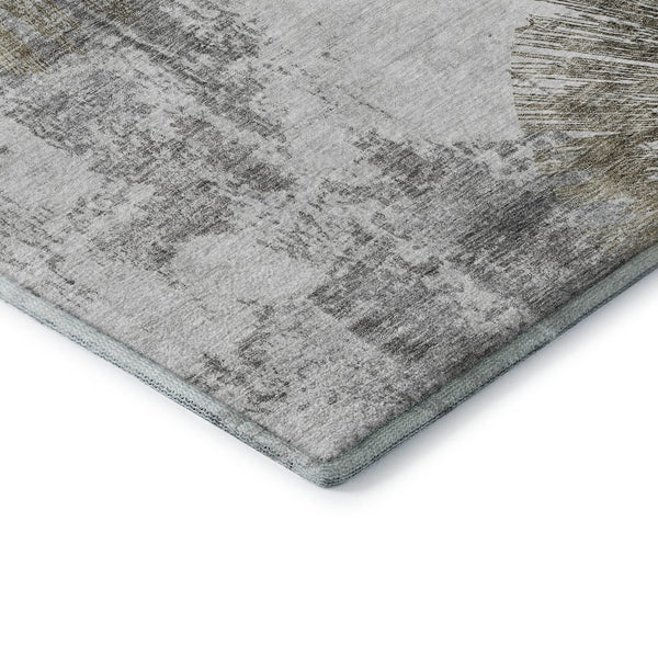 HomeRoots 10' X 14' Abstract Washable Area Rug in Taupe, Ivory & Gray – Durable, UV-Protected & Stylish Decor Solution 664708