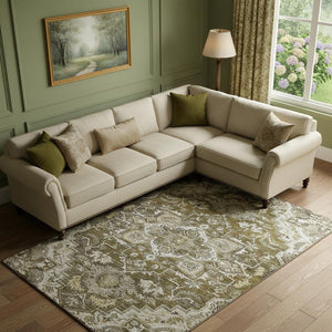 HomeRoots 9' X 12' Floral Medallion Area Rug – Washable, UV Protected & Stain-Resistant for Family Homes 664731