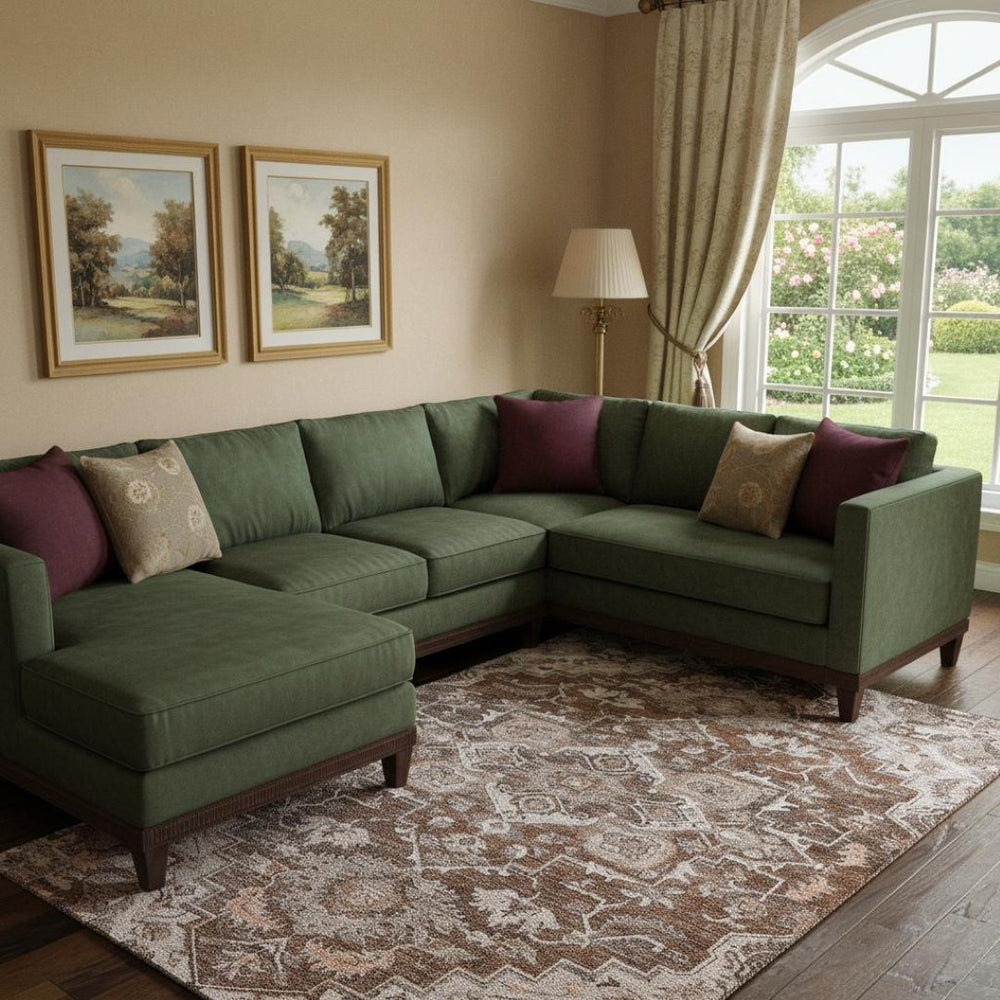 HomeRoots 10' X 14' Floral Medallion Area Rug in Terra Cotta & Gray - Washable, UV Protected, Stain Resistant! 664768