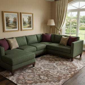 HomeRoots 10' X 14' Floral Medallion Area Rug in Terra Cotta & Gray - Washable, UV Protected, Stain Resistant! 664768