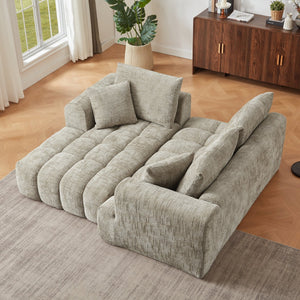 English Elm Chenille Oversized L-Shape Luxury Sectional Sofa - Minimalist Design For Comfort & Style, No Assembly! W2339S00041