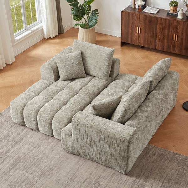 English Elm Chenille Oversized L-Shape Luxury Sectional Sofa - Minimalist Design For Comfort & Style, No Assembly! W2339S00041