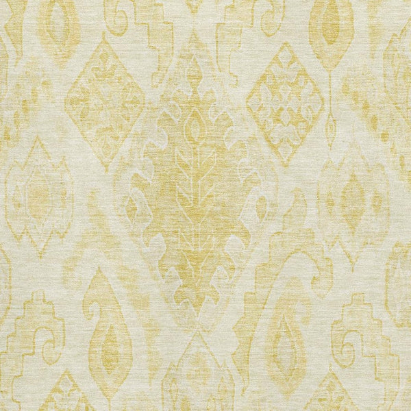 HomeRoots 8' X 10' Gold and Ivory Moroccan Area Rug – Washable, Stain-Resistant, UV Protected for Everyday Use 664808