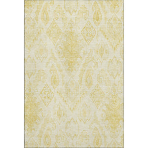 HomeRoots 9' X 12' Gold And Ivory Moroccan Area Rug – Washable, UV Protected, Stain Resistant for Easy Care! 664809