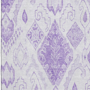 HomeRoots 5' X 8' Purple And Ivory Moroccan Area Rug – Washable, UV-Protected, Stylish & Stain-Resistant Design 664812
