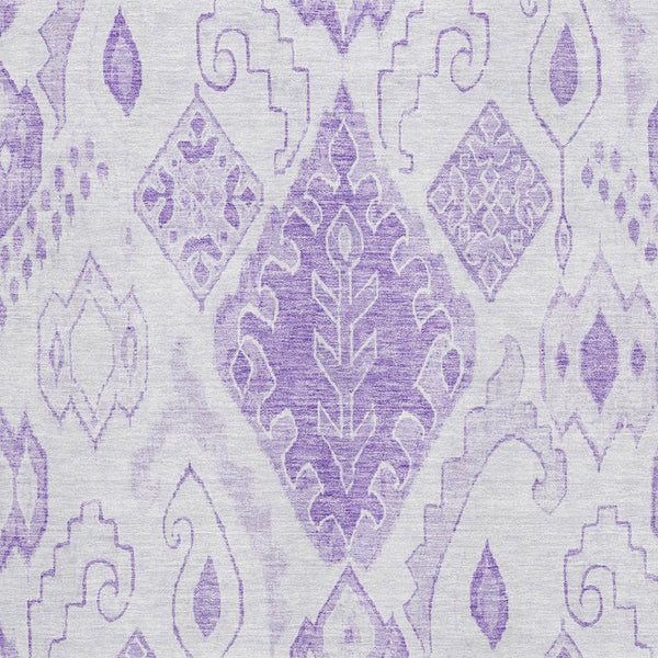 HomeRoots 8' X 10' Stunning Purple & Ivory Moroccan Area Rug - Washable, UV-Protected, Perfect for Homes! 664814