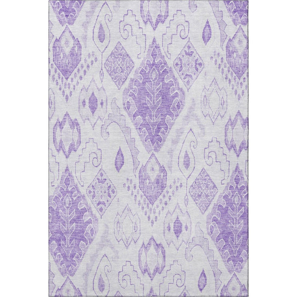 HomeRoots 8' X 10' Stunning Purple & Ivory Moroccan Area Rug - Washable, UV-Protected, Perfect for Homes! 664814