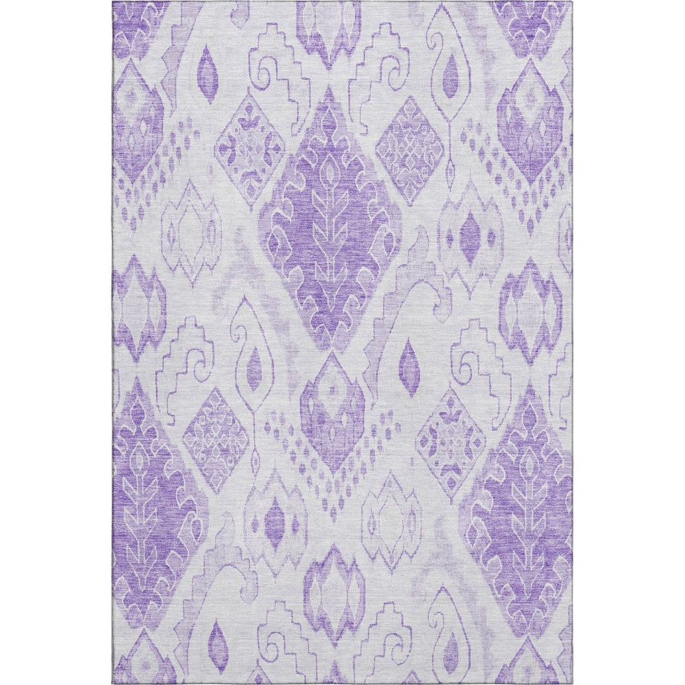 HomeRoots 9' X 12' Purple and Ivory Moroccan Area Rug – Stylish, Washable, UV-Protected for Busy Homes! 664815