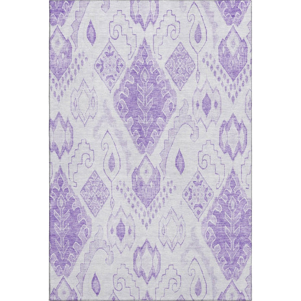 HomeRoots 9' X 12' Purple and Ivory Moroccan Area Rug – Stylish, Washable, UV-Protected for Busy Homes! 664815