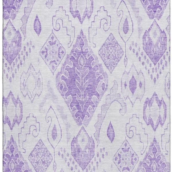HomeRoots 9' X 12' Purple and Ivory Moroccan Area Rug – Stylish, Washable, UV-Protected for Busy Homes! 664815