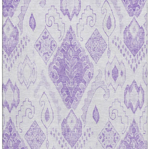 HomeRoots 10' X 14' Moroccan Washable Area Rug in Purple & Ivory - UV Protected, Durable & Stylish for Homes 664816