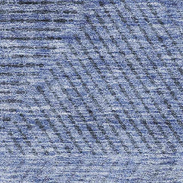 HomeRoots 5' X 8' Blue and Gray Geometric Area Rug - Washable, Stain-Resistant, UV Protected for High Traffic Areas 664836