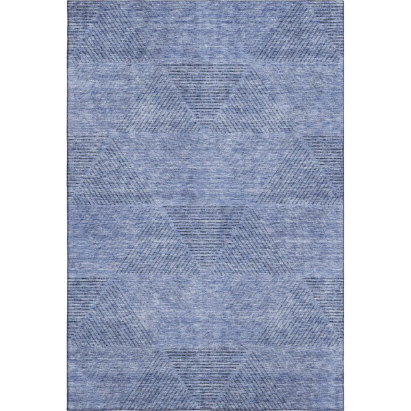 HomeRoots 8' X 10' Stylish Blue and Gray Geometric Washable Area Rug with UV Protection for Busy Homes 664838