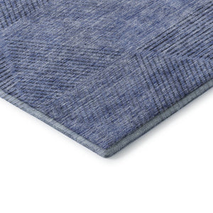 HomeRoots 8' X 10' Stylish Blue and Gray Geometric Washable Area Rug with UV Protection for Busy Homes 664838
