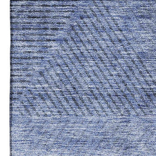 HomeRoots 10' X 14' Blue and Gray Geometric Area Rug - Washable, UV Protected, Ideal for Kids & Pets' Homes 664840