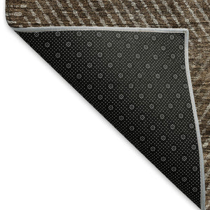 HomeRoots 8' X 10' Brown and Taupe Geometric Area Rug - Washable, UV Protected, Durable for Busy Homes! 664844