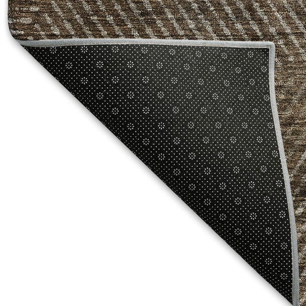 HomeRoots 8' X 10' Brown and Taupe Geometric Area Rug - Washable, UV Protected, Durable for Busy Homes! 664844