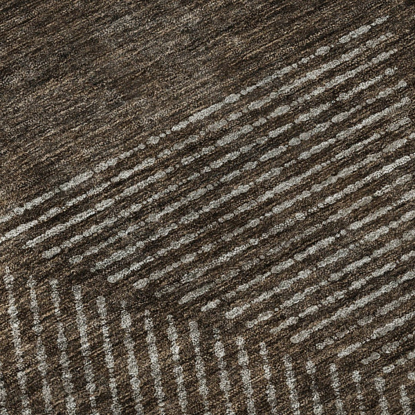 HomeRoots 8' X 10' Brown and Taupe Geometric Area Rug - Washable, UV Protected, Durable for Busy Homes! 664844