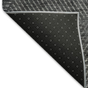 HomeRoots 10' X 14' Charcoal & Silver Geometric Washable Area Rug - Stylish, Durable, UV Protected Design! 664852