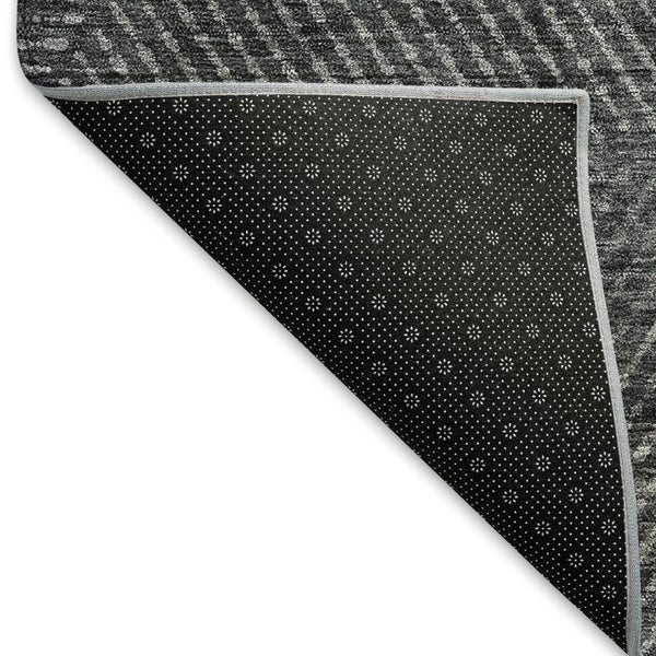 HomeRoots 10' X 14' Charcoal & Silver Geometric Washable Area Rug - Stylish, Durable, UV Protected Design! 664852