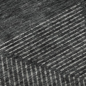 HomeRoots 10' X 14' Charcoal & Silver Geometric Washable Area Rug - Stylish, Durable, UV Protected Design! 664852