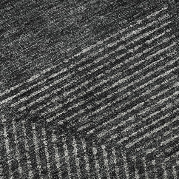 HomeRoots 10' X 14' Charcoal & Silver Geometric Washable Area Rug - Stylish, Durable, UV Protected Design! 664852
