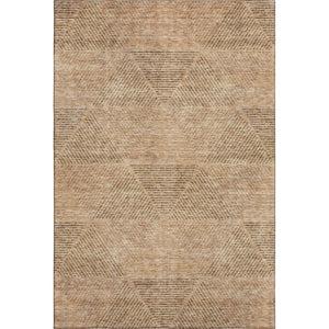 HomeRoots 8' X 10' Contemporary Copper & Brown Geometric Washable Area Rug with Stain and UV Protection 664856