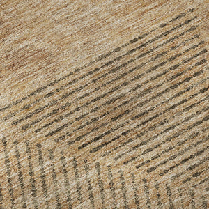 HomeRoots 8' X 10' Contemporary Copper & Brown Geometric Washable Area Rug with Stain and UV Protection 664856