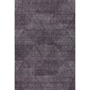 HomeRoots 8' X 10' Bold Eggplant & Gray Geometric Washable Area Rug with UV Protection for High-Traffic Spaces 664862