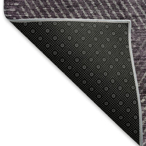 HomeRoots 8' X 10' Bold Eggplant & Gray Geometric Washable Area Rug with UV Protection for High-Traffic Spaces 664862