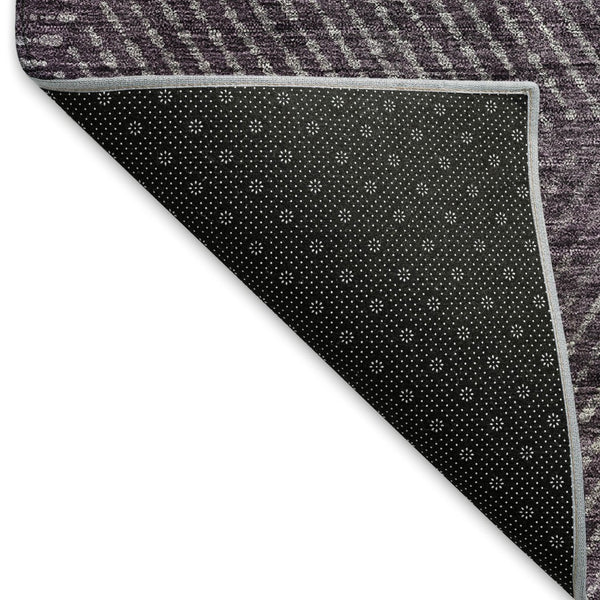 HomeRoots 8' X 10' Bold Eggplant & Gray Geometric Washable Area Rug with UV Protection for High-Traffic Spaces 664862