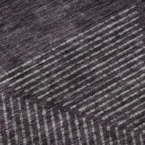 HomeRoots 8' X 10' Bold Eggplant & Gray Geometric Washable Area Rug with UV Protection for High-Traffic Spaces 664862