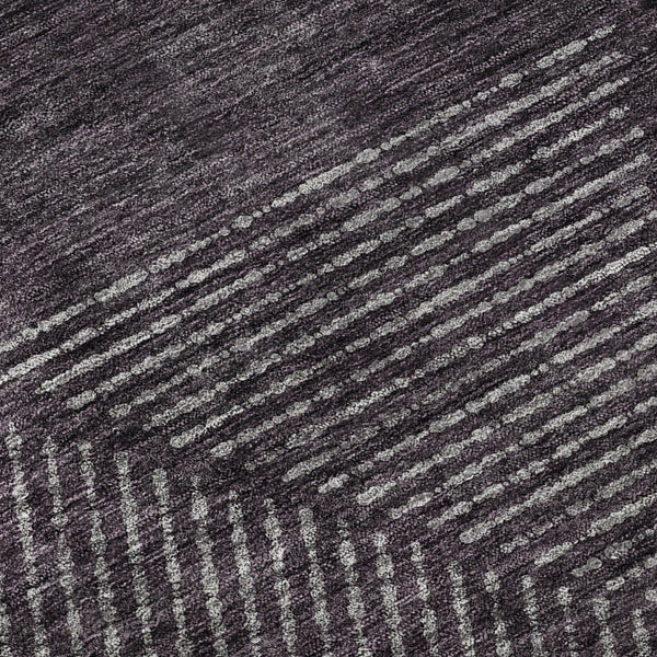 HomeRoots 8' X 10' Bold Eggplant & Gray Geometric Washable Area Rug with UV Protection for High-Traffic Spaces 664862