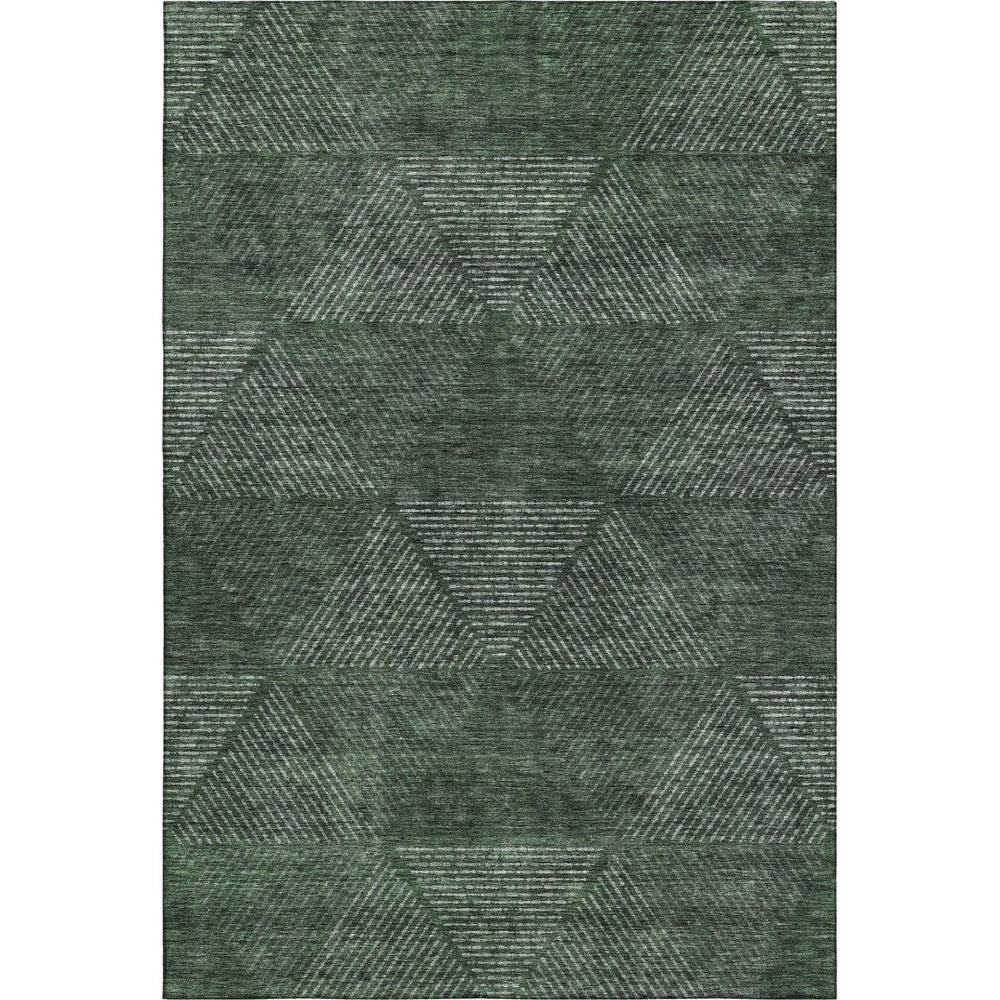 HomeRoots 9' X 12' Washable Area Rug in Fern Green & Emerald – Soft, Stain-Resistant, UV-Protected Comfort! 664869