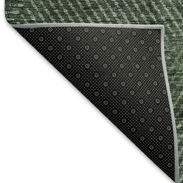 HomeRoots 10' X 14' Stylish Fern Green Geometric Area Rug – Washable, UV Protected, Perfect for Family Spaces! 664870