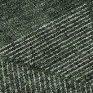HomeRoots 10' X 14' Stylish Fern Green Geometric Area Rug – Washable, UV Protected, Perfect for Family Spaces! 664870