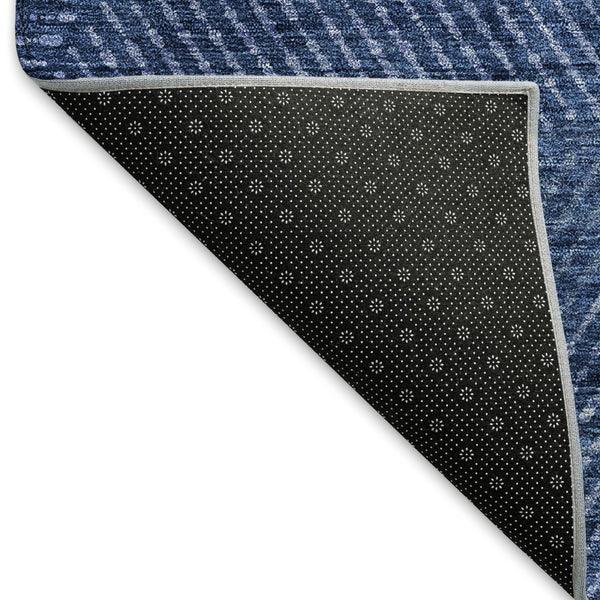 HomeRoots 5' X 8' Navy Blue & Ivory Geometric Area Rug - Washable, UV-Protected, Durable & Stylish Design 664872
