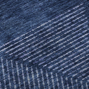 HomeRoots 8' X 10' Navy Blue & Ivory Geometric Washable Area Rug - Stain Resistant with UV Protection & Style 664874