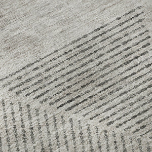 HomeRoots 5' X 8' Stylish Taupe & Ivory Geometric Area Rug – Washable, UV Protected, Perfect for High Traffic Areas 664878
