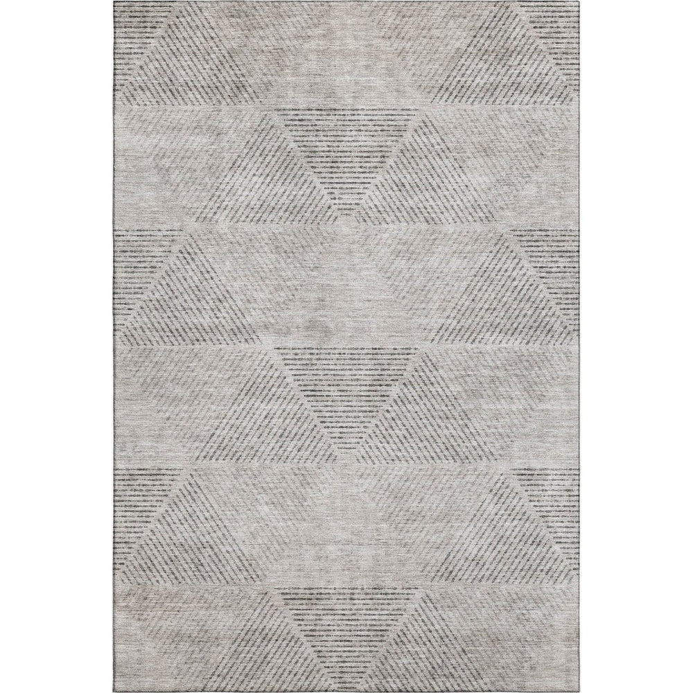 HomeRoots 8' X 10' Stylish Taupe & Ivory Geometric Area Rug – Washable, UV Protected, Perfect for Busy Homes! 664880