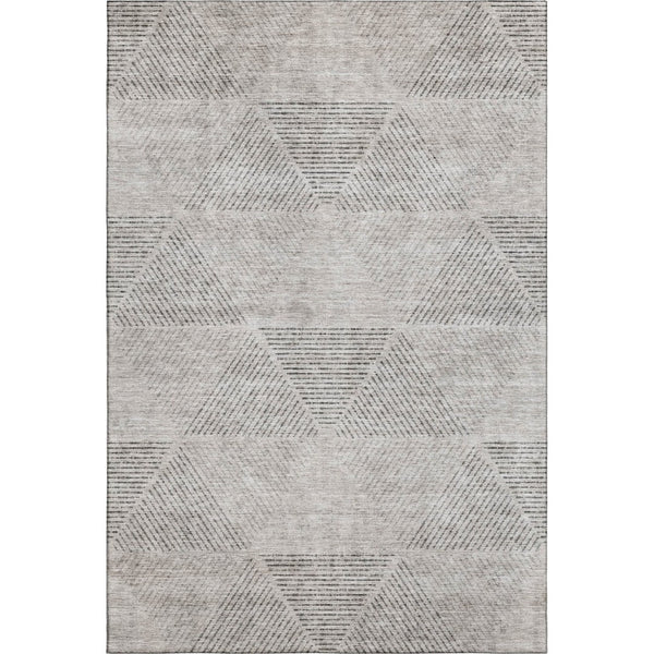 HomeRoots 8' X 10' Stylish Taupe & Ivory Geometric Area Rug – Washable, UV Protected, Perfect for Busy Homes! 664880