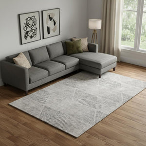 HomeRoots 10' X 14' Taupe and Ivory Geometric Area Rug - Washable, UV-Protected, Durable for High-Traffic Spaces 664882