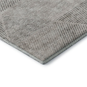 HomeRoots 10' X 14' Taupe and Ivory Geometric Area Rug - Washable, UV-Protected, Durable for High-Traffic Spaces 664882