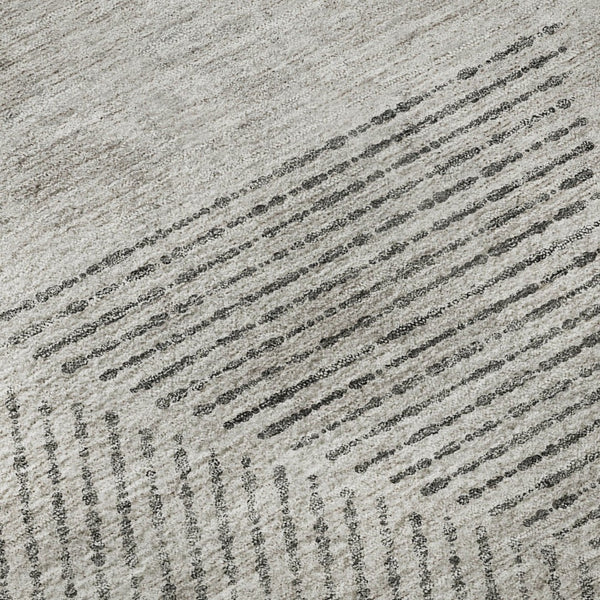 HomeRoots 10' X 14' Taupe and Ivory Geometric Area Rug - Washable, UV-Protected, Durable for High-Traffic Spaces 664882