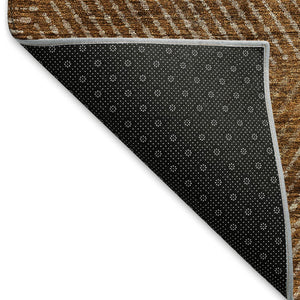 HomeRoots 8' Stylish Geometric Washable Round Rug in Terra Cotta, Beige & Gray with UV Protection & Durability 664891