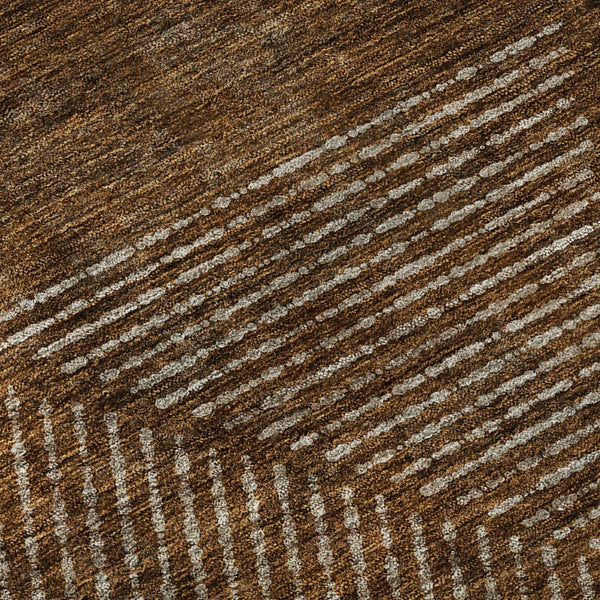 HomeRoots 8' X 10' Contemporary Geometric Area Rug in Terra Cotta, Beige & Gray – Washable & UV Protected! 664892