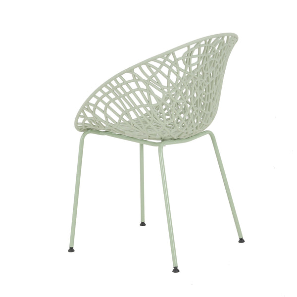 English Elm Christopher Knight Home® - Neiman Outdoor Dining Chair Set of 2 with Weather-Resistant Iron Frame and Perforated Diamond Design Green N775P256374G