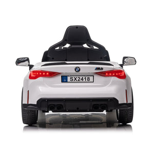 English Elm Bmw M4 Licensed Kids Ride on Car with Parental Remote Dual Motors and Led Lights White W1578P214202