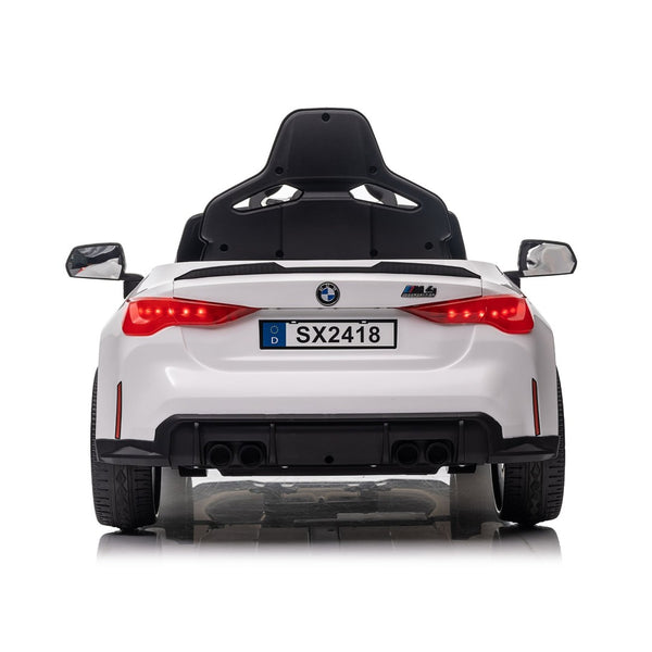 English Elm Bmw M4 Licensed Kids Ride on Car with Parental Remote Dual Motors and Led Lights White W1578P214202